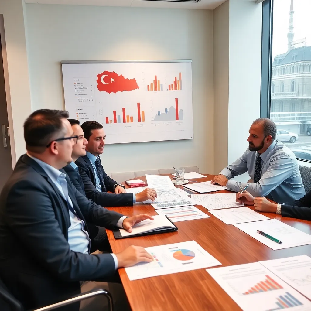 Türkiye'de iş kurma sürecini gösteren profesyonel toplantı